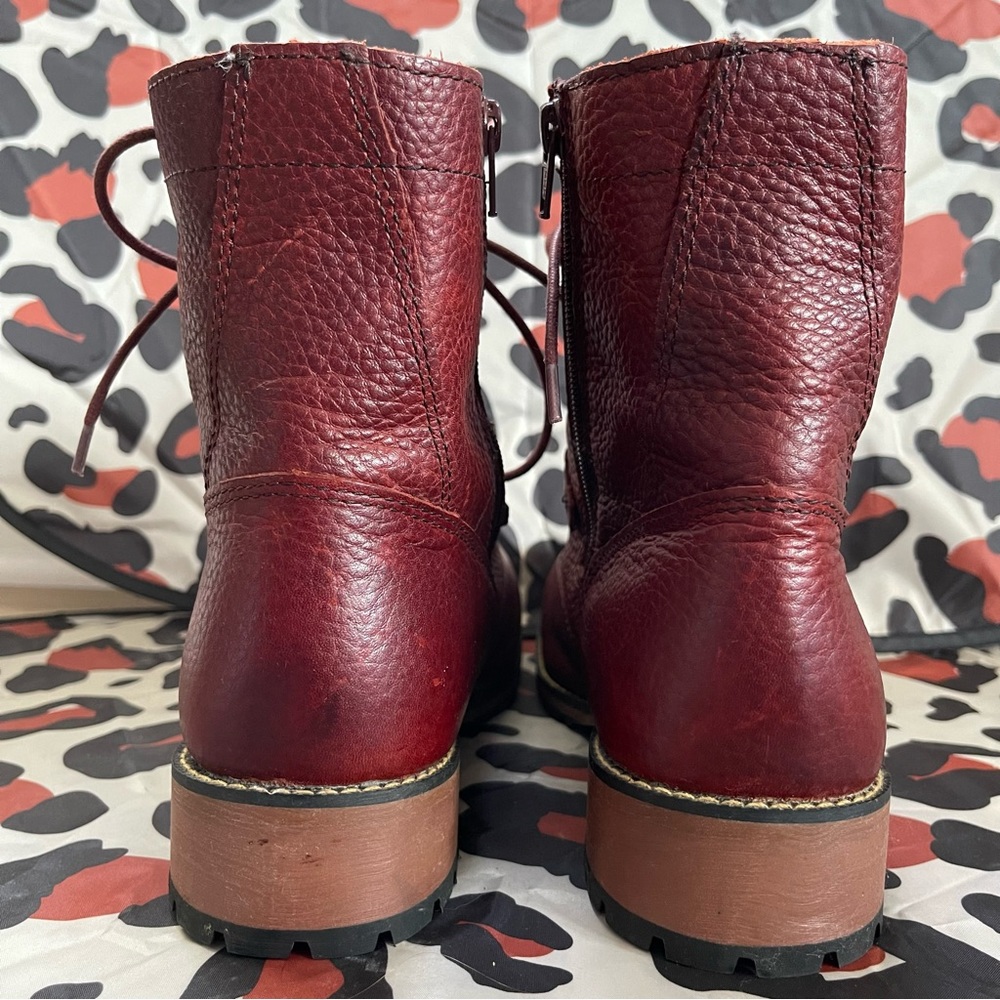 Red Combat Boots - Picture 5 of 6